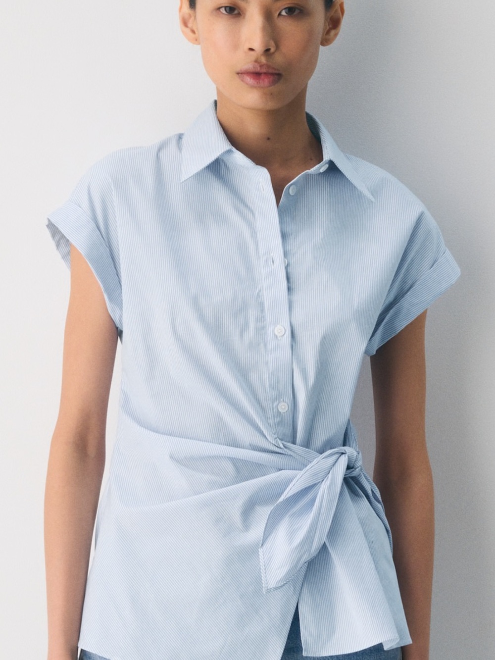 Aritzia Light Blue Blueprint Poplin Shirt